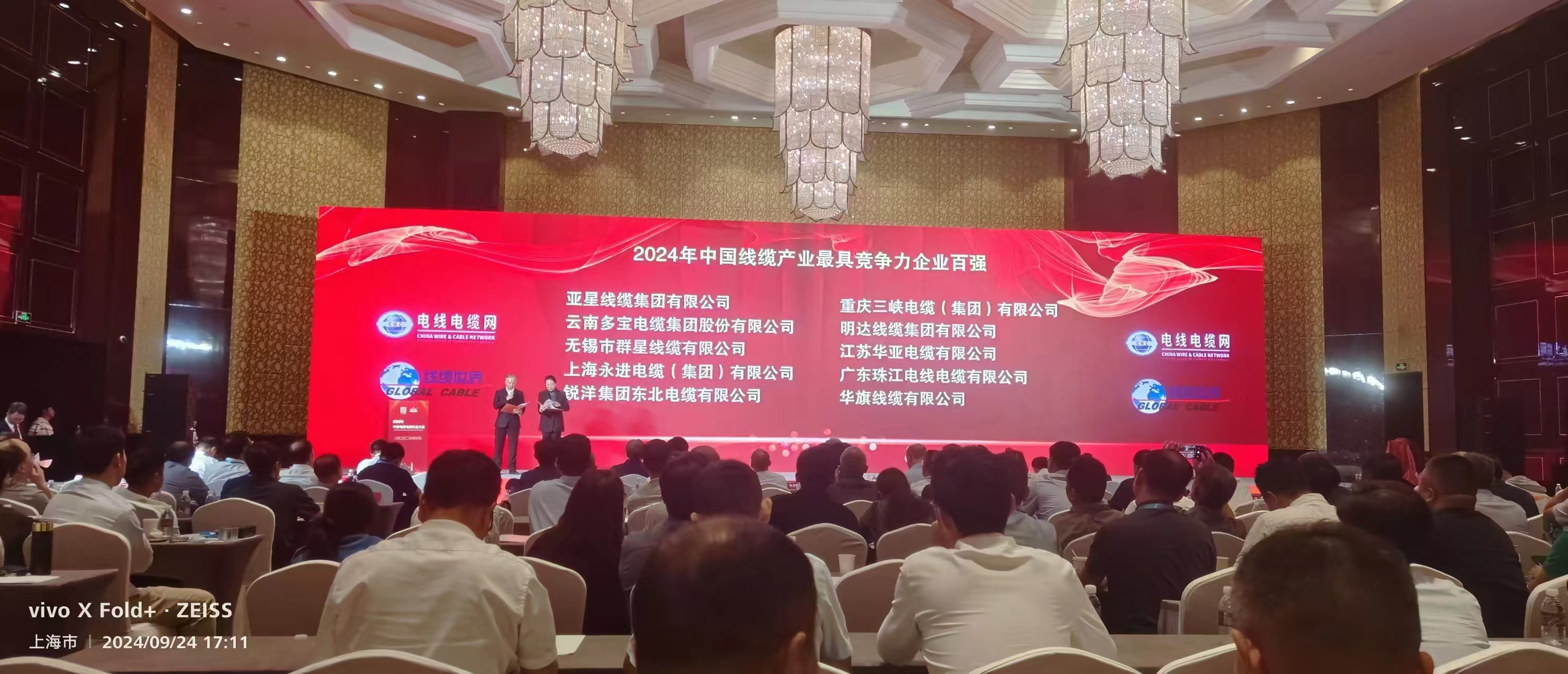 亚美AM8AG荣登2024年中国线缆工业最具竞争力企业百强榜